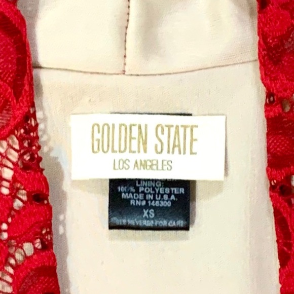 Golden State Los Angeles Red Lace Bodycon Dress - Picture 8 of 8